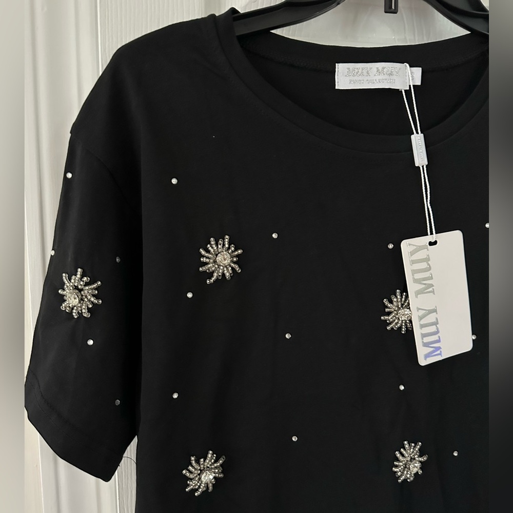 Bedazzled black shirt